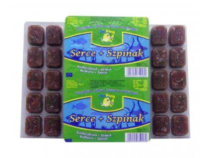 Hovädzie srdce + špenát 100g - mrazené krmivo
